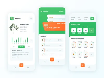 Money Planning App banking bright clean colorful concept expenses finances financial app illustration minimal mobile mobile app money management planning typography ui ux vector