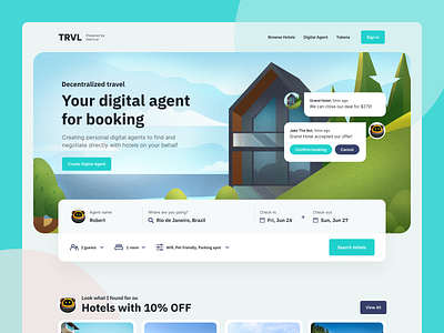 Web Design for Decentralized Travel Platform from Fetch.ai blockchain decentralized app design graphic design metaverse travel app ui ux web3