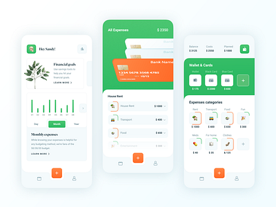 Money Planning App banking bright clean colorful concept expenses finances financial app illustration minimal mobile mobile app money management planning typography ui ux vector