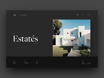 Portfolio Website black building estate figma home interior landing page minimal portfolio portfolio design project real estate showcase typography ui user interface ux web web design website