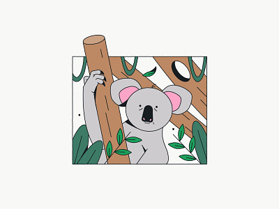 Koala animal australia cute illustration koala plants wild