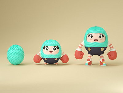 Egg Evolution characterdesign cinema4d illustration