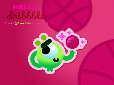 Dribble - Hello! alien aliens dribble hello dribble icon icon design illustration invite vector vectorart