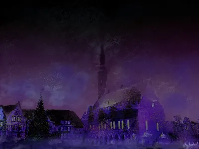 The Snowfall Weaver ❄️💫 2020 trend 2d animation animated animation art character character design digital art illustration ipadproart night sky procreate procreate art snowy town winter scene