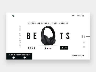 Beats Product Web Page Design beats beats by dre branding design headphone headphones ui ux web web design web site web ui web ui design webdesign website website concept website design
