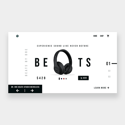 Beats Product Web Page Design beats beats by dre branding design headphone headphones ui ux web web design web site web ui web ui design webdesign website website concept website design