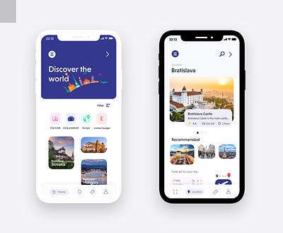 Travel app idea app design flat ui ux vector