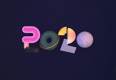 Hello, Happy new year 2020 3d art c4d design digital illustration happynewyear illustration modelling simple