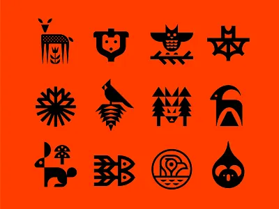 Nature Symbols animals icons modern nature nature logo symbols wildlife zoo