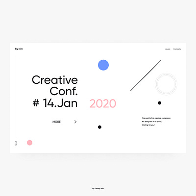 Concept. Creative conf. White design digital figma landing page minimalism typography ui ux web webdesign white