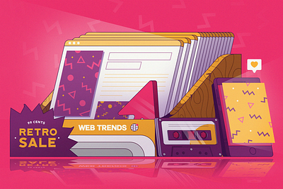 Retro Web Design Trends article blog design fireart fireart studio illustration ui ux web web design