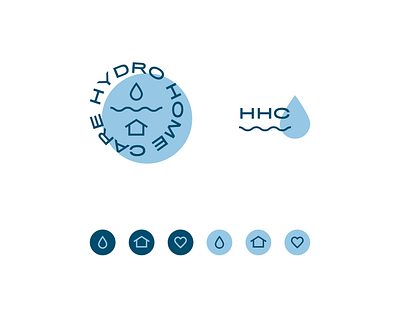 Hydro Homecare Secondary Marks blue branding circle design hydro line art logo pressure washing water drop