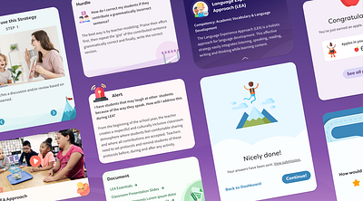 Mobile & Desktop Education App Cards app branding cards color design education education website icon illustration kids ui ux