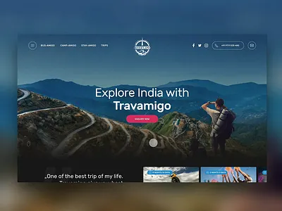TravAmigo concept agency concept design ecommerce festival landing design landing page minimal travel travelling trip ui ux web