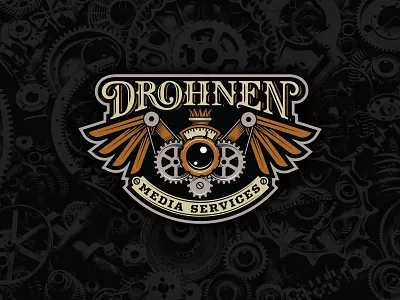 Drohnen camera drone logo steampunk