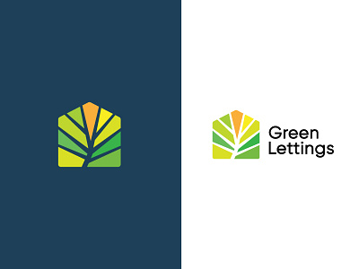 Green Lettings colorful eco friendly environmental green house leaf lettings logo natural organic real estate real estate mortage realty