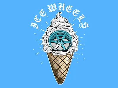 ICE WHEELS apparel car clothing design graphicdesign icecream illustration illustration art vector wheels