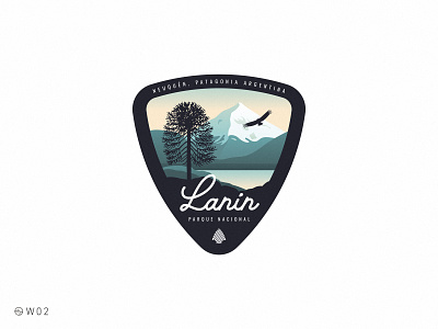 W02 - Parque Nacional Lanín argentina badge cold gradient illustration mountain national nature neuquen park patagonia snow vector volcano