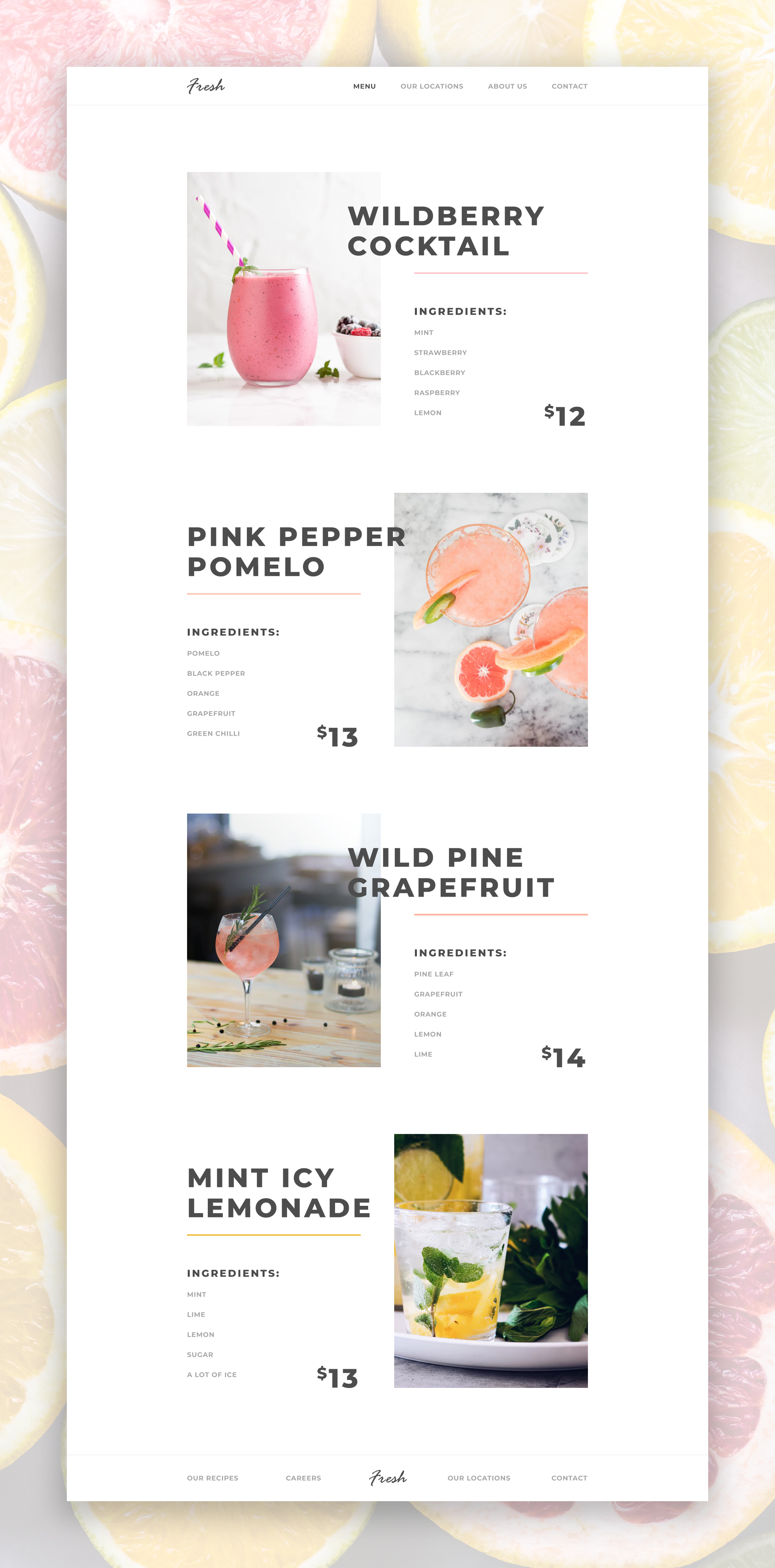 Example of Cocktail Page