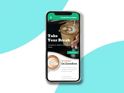 Cafe Mobile Design Project brown caffe coffee design green homepage mobi mobile mobile ui mockup photography responsive responsive design ui web webdesign website