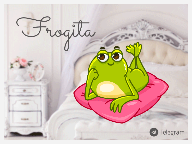 Frogita the frog animation cartoon character animation emojis frog frogita gif stickers telegram vector