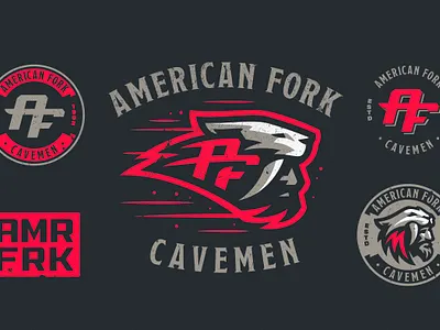 American Fork branding cavemen dlanid icon identity illustration logo logotype mascot sport sports wild