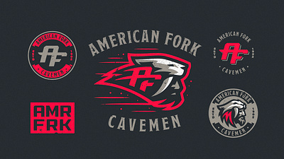 American Fork branding cavemen dlanid icon identity illustration logo logotype mascot sport sports wild