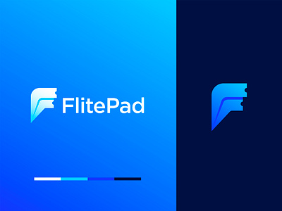 FlitePad – Logo Design airplane app app logo brand design branding illustration letter f lettermark logo logo design logodesign logomark minimal minimalist logo monogram ticket