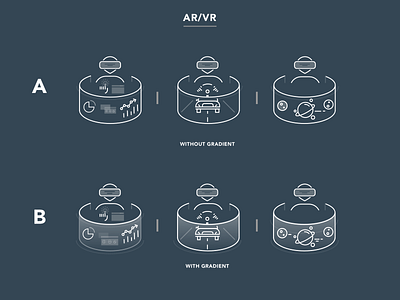 Which one A or B ? -Virtual Reality ar augmenredreality illustration augmented reality augmented reality icon design flat flat illustration icon iconography icons illustration line icon augmented reality ui ux vector virtual reaility virtual reality icon vr web