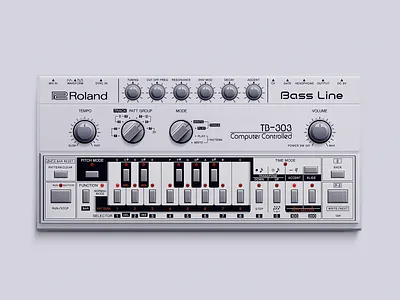 Roland TB-303 illustration photoshop vector