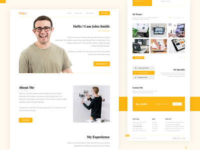 Resume, Personal Portfolio Landing Page creative cv cv design landing page landingpage personal profile portfolio portfolio design portfolio page portfolio website profile resume resume design resume template template ui ui design ui designer uidesign website