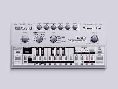 Roland TB-303 illustration photoshop vector