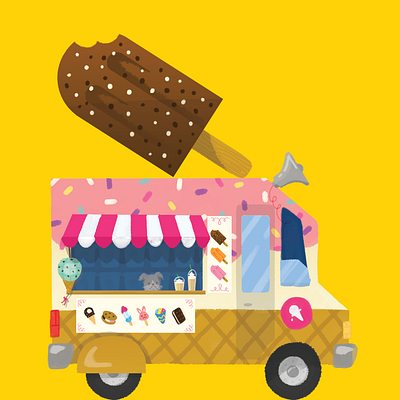 Ice Cream Truck 2d bright colorful cute design food truck ice cream ice cream truck illustration truck