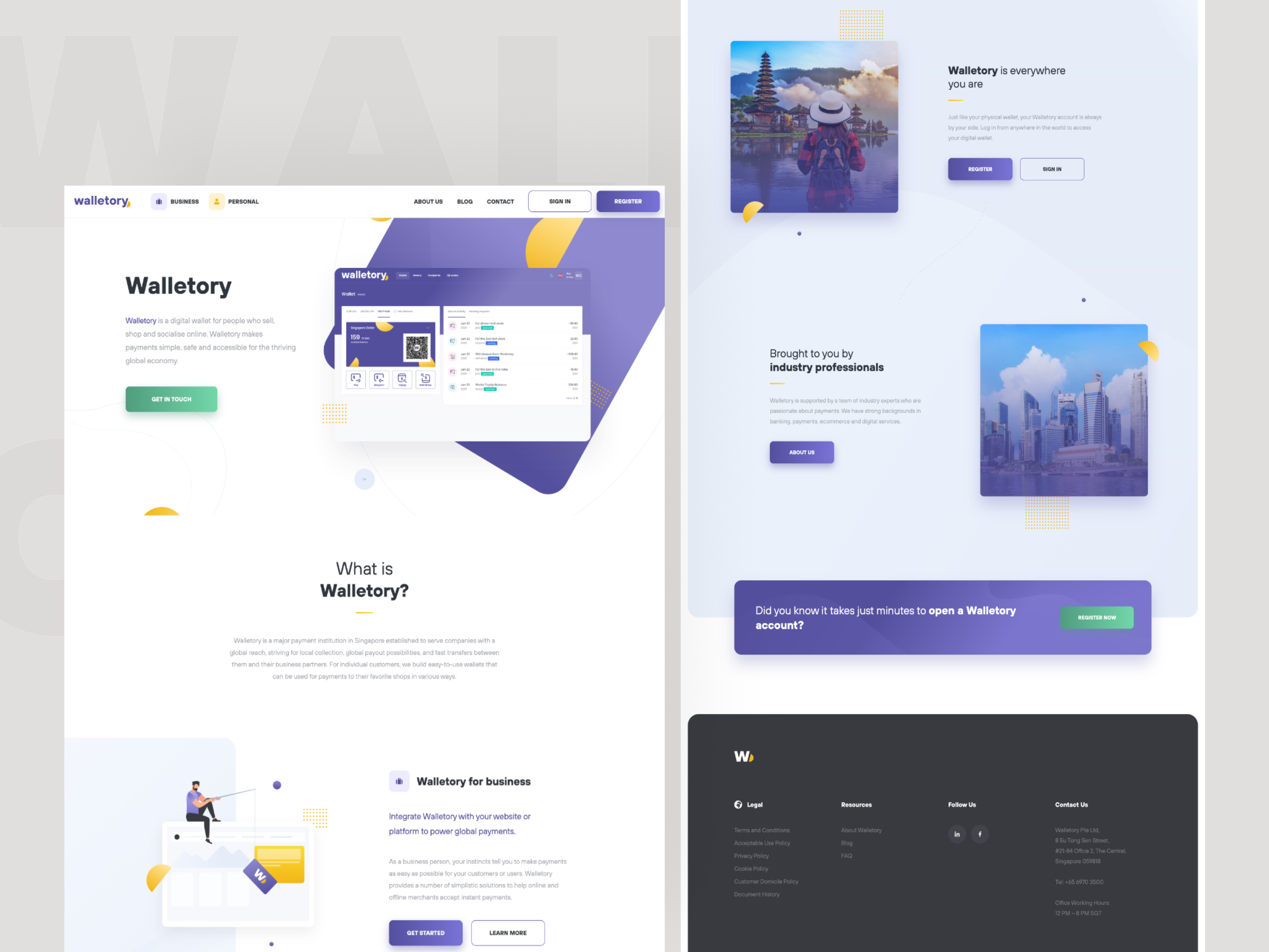 Walletory — Digital Wallet Landing Page UI app application concept design flat interface iphone minimalist ui ui design