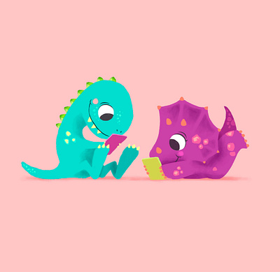 Dinosaurs character design children dinosaurs illustration kids photoshop