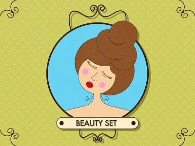 KIT BELLEZA beauty care character characterdesign cleansing milk design drawing girl graphic hairbrush illustration mirror moisturizer tonic vector