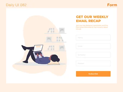 Daily UI 082 - Form daily 100 challenge daily ui dailyui form forms newsletter ui uidesign uiux ux