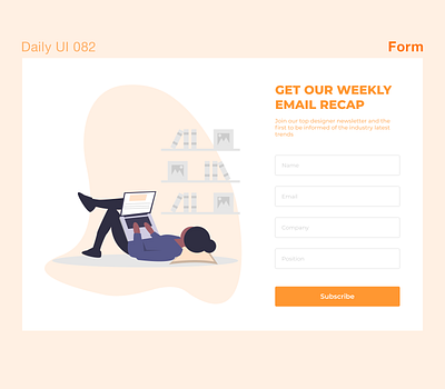 Daily UI 082 - Form daily 100 challenge daily ui dailyui form forms newsletter ui uidesign uiux ux