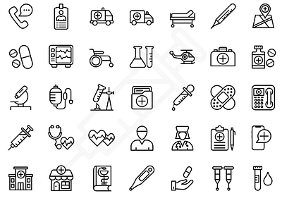 Medical Icons adobe illustrator app design flat iconpack icons illustration illustrator vector