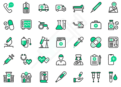 Medical Color Icons adobe illustrator app design flat iconpack icons illustration illustrator medical vector