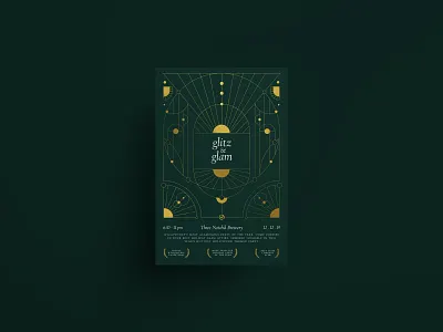 Holiday Poster design emerrald gold holiday poster poster design print