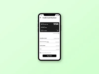 Daily UI #002 adobe xd credit card creditcardcheckout dailyui mobile uidailychallenge uidesign
