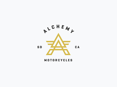 Alchemy Motorcycles branding design logo vector