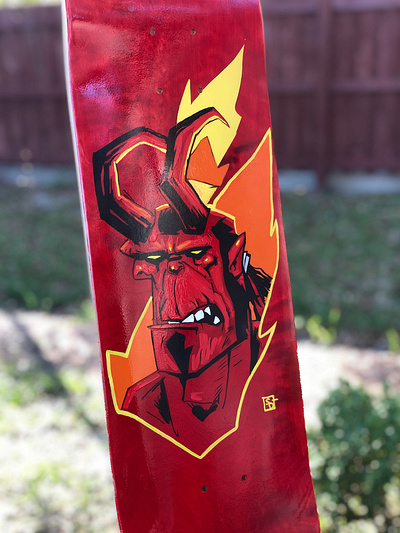 H.B. Skate Deck cartooning cartoonist comic comics design drawing hellboy horror illustration skate board art skateboard