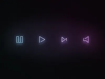 Video player icons 03 icons minimalist neon colors neon light videoplayer