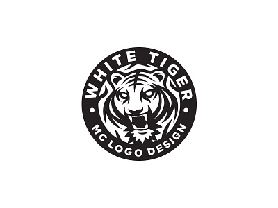 white tiger logo animal branding head illustration lion logo mark negative space tiger vector white wild cat