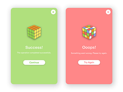 Daily UI 011 - Flash Message daily 100 challenge daily ui 011 dailyui dailyuichallenge design error fail flash message flat illustration interaction design message pop up rubic rubic cube success ui userinterface ux vector warning