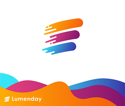 Lumenday logomark branding design finger logo logo design logo mark mark swipe