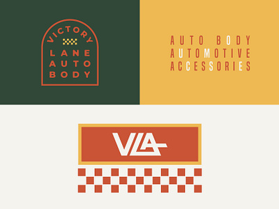 Victory Lane auto auto body auto body shop auto shop automotive automotive logo checkered design victory lane
