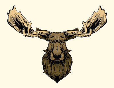 Moose Illustartion apparel design fan art graphic design illustration procreate sticker tattoo vector vector artwork